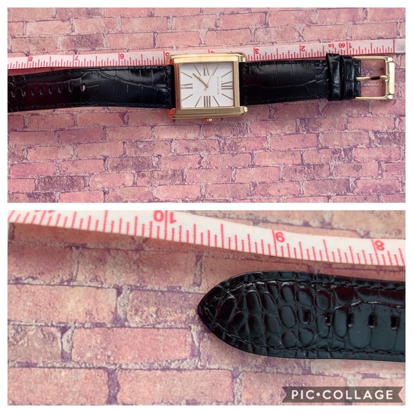 Michael Kors dress leather watch unisex black gold - Picture 5 of 5